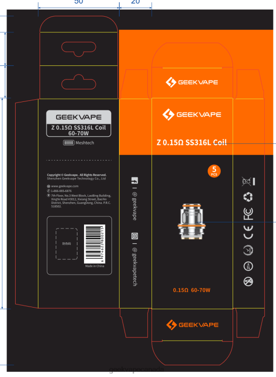 Z0.15 OHM - GEEK VAPE sale 5pcs/Pack Z Series Coil PZ46T3 GeekVape